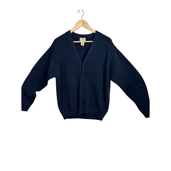 L.L.Bean Other - L.L. Bean Men's Navy Blue V-neck Cardigan Sweater Size Large